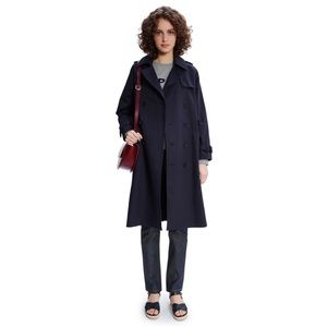 A.P.C. Navy Greta Trench Coat, Size 38 (Medium)